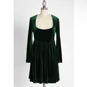 ModCloth Not Your Babydoll Anymore Velvet Mini Dress